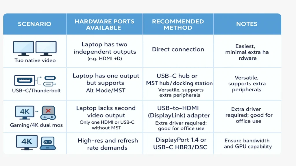 Comparative Setup Table